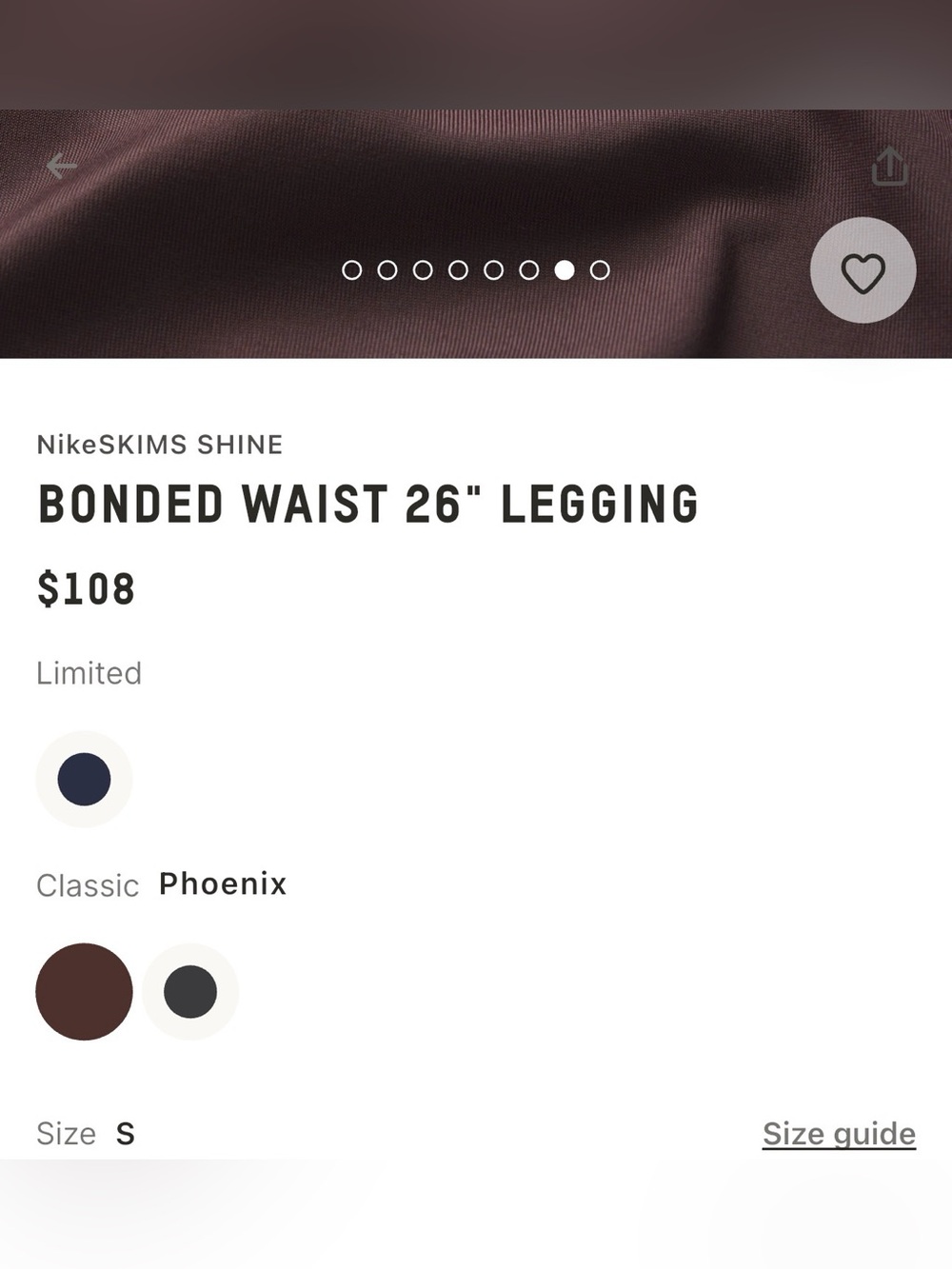 NWT Nike Skims BONDED WAIST LEGGING 26 INCH Phoenix - Picture 4 of 7